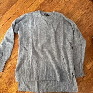 Saks Fifth Avenue Light Gray Crew Neck Sweater